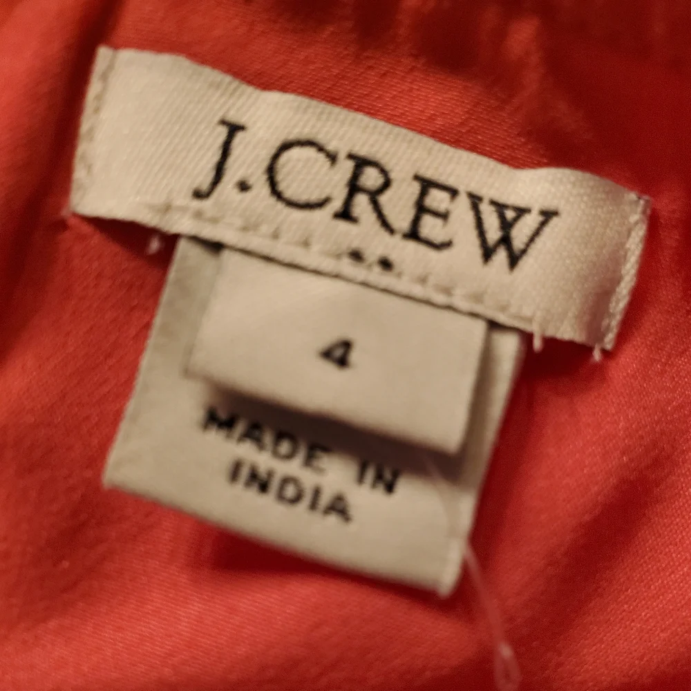 J Crew Vintage Coral Geometric Lace Short Sleeve Blouse
